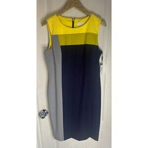 Calvin Klein Dress Color‎ Block Sleeveless Pencil Dress Women’s Size 6